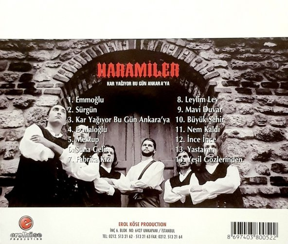HARAMİLER - KAR YAĞIYOR BUGÜN ANKARAYA (CD) - 2
