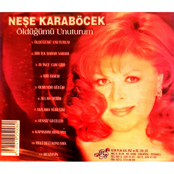 NEŞE KARABÖCEK - ÖLDÜĞÜMÜ UNUTURUM (CD) (2001) - 2