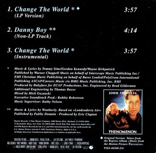 ERIC CLAPTON - CHANGE THE WORLD (SINGLE CD) (1996) - 3