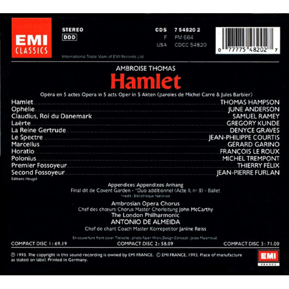 AMBROISE THOMAS - HAMLET (3 CD) (1993) - 2