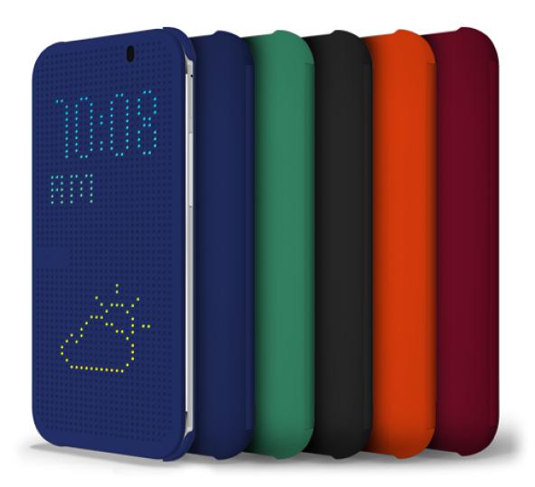 Microsonic View Cover Dot Delux kapaklı HTC One M8 kılıf Akıllı Modlu Mavi - 4