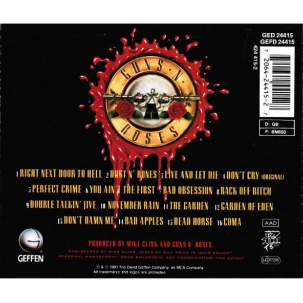 GUNS N ROSES - USE YOUR ILLUSION I (CD ) (1991) - 2