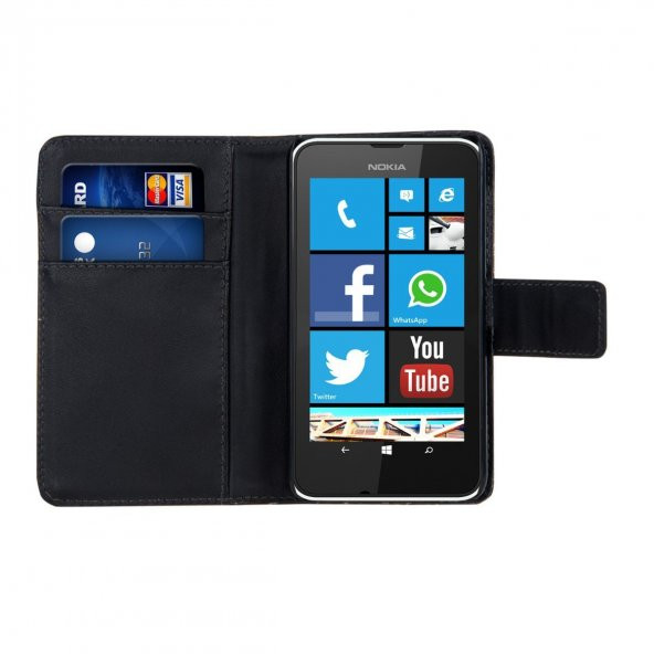 Microsonic Cüzdanlı Deri Nokia Lumia 530 Kılıf Siyah