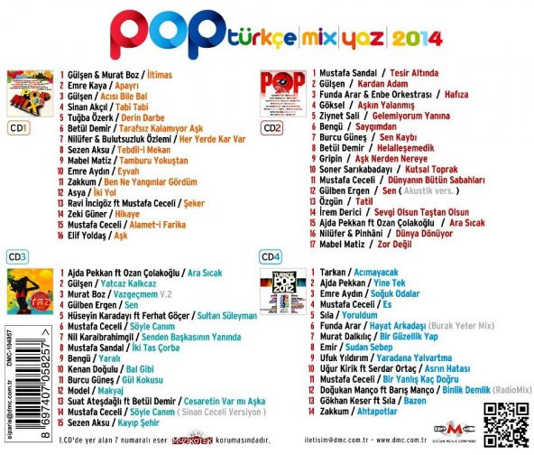 POP TÜRKÇE MIX 2014 ( 4 CD ) - 2