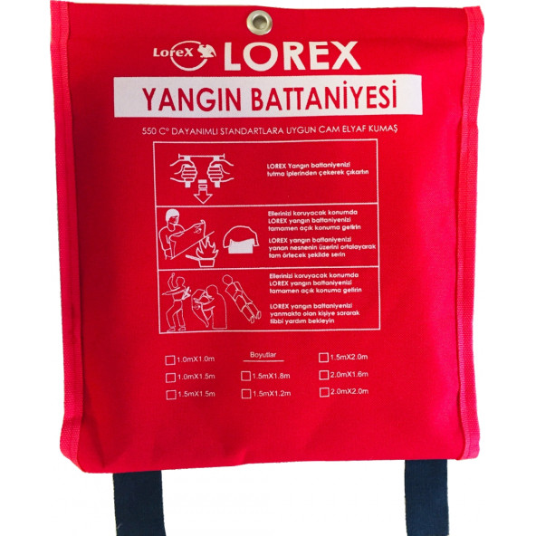 LOREX LR-FB1010C Çantalı Yangın Battaniyesi (100cm x 100cm)