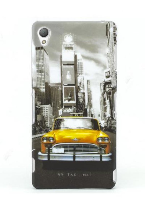 Xperia Z3 New York Taxi Sert Arka Kapak Kılıf