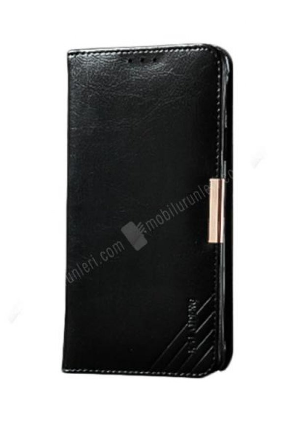 Kalaideng Samsung Note 4 Flipcover Siyah Gerçek Deri Kılıf