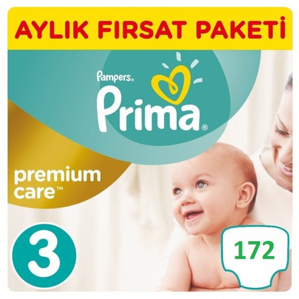 Prima Premium Care 3 Beden Aylık Paketi 172 Adet 5-9 kg