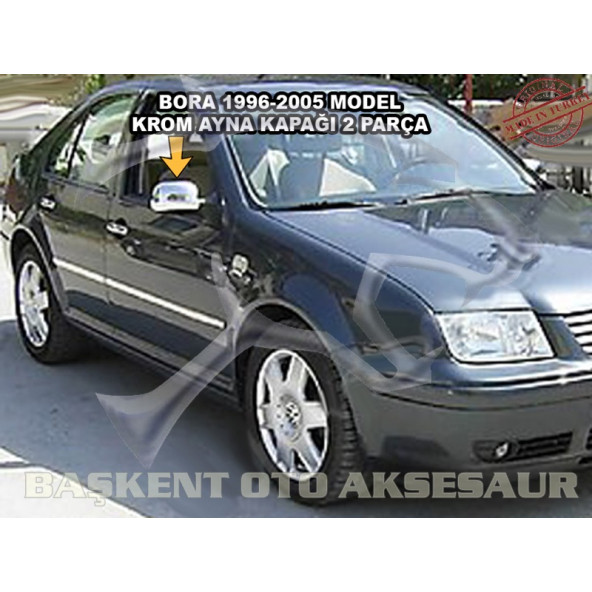 Volkswagen Bora Krom Ayna Kapağı 2 Parça 1998-2005 Paslanmaz Çelik