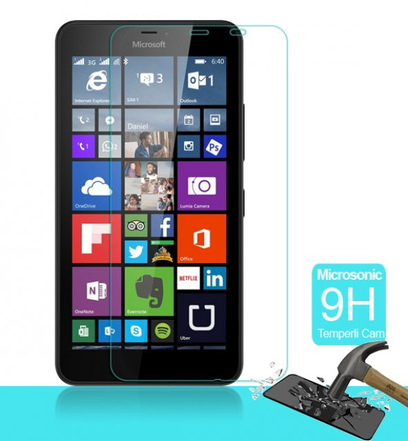 Microsonic Microsoft Lumia 640 XL Temperli Cam Ekran koruyucu Kırılmaz film