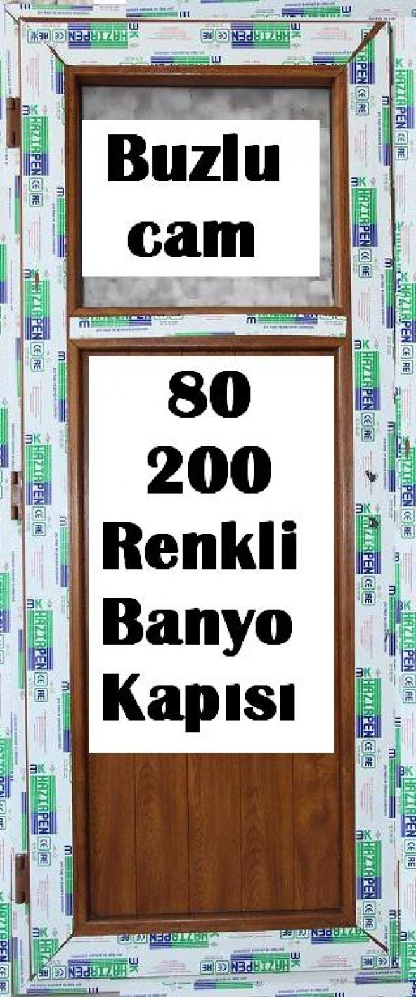 80X200 BUZLU CAM RENKLİ BANYO KAPISI