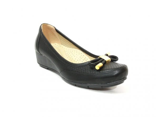 Lovenna 107 Siyah Dolgu Topuk Bayan Ayakkabı