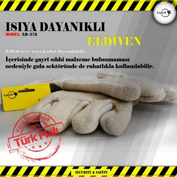 Lorex LR-378 Isıya Dayanıklı CE Belgeli Eldiven