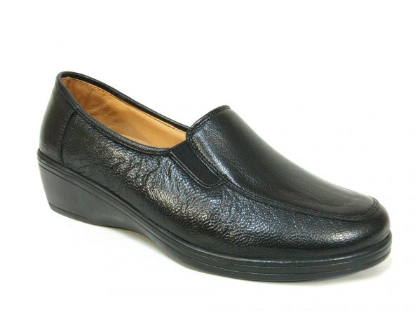 Dr.Burç 001 Siyah 100 Deri Ortopedik Comfort Bayan Ayakkabı