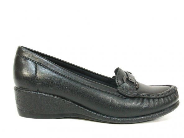 Filik 128 Siyah 100 Deri Ortopedik Comfort Bayan Ayakkabı - Resim 2