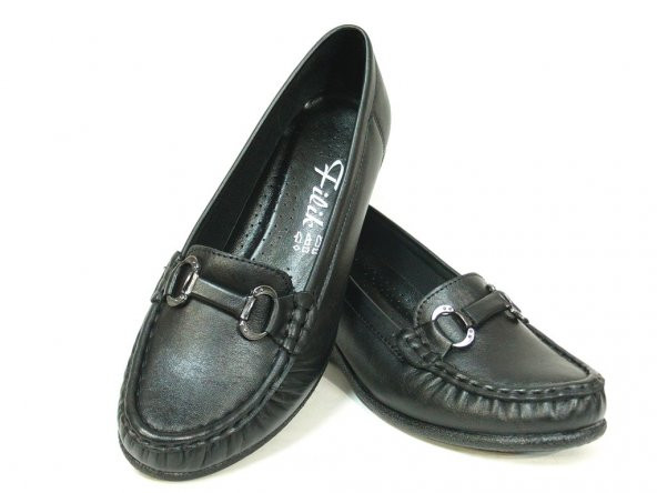 Filik 128 Siyah 100 Deri Ortopedik Comfort Bayan Ayakkabı - Resim 4