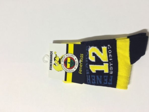 Fenerbahçe Lisanslı Çoçuk Çorabı 8-9 Yaş Fenerkids