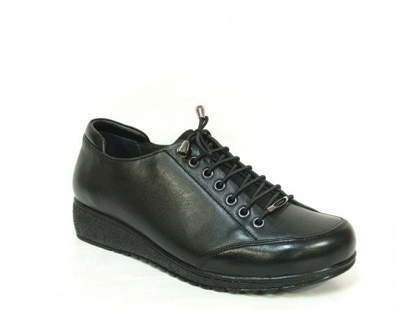 Fierro 1240 Siyah 100 Deri Ortopedik Comfort Bayan Ayakkabı