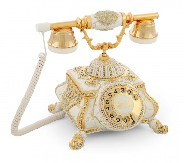 Osmanlı Beyaz Varaklı Swarovski Taşlı Telefon