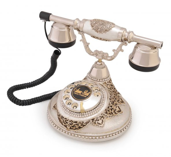 Antik Damla Gümüş Varaklı Swarovski Taşlı Telefon