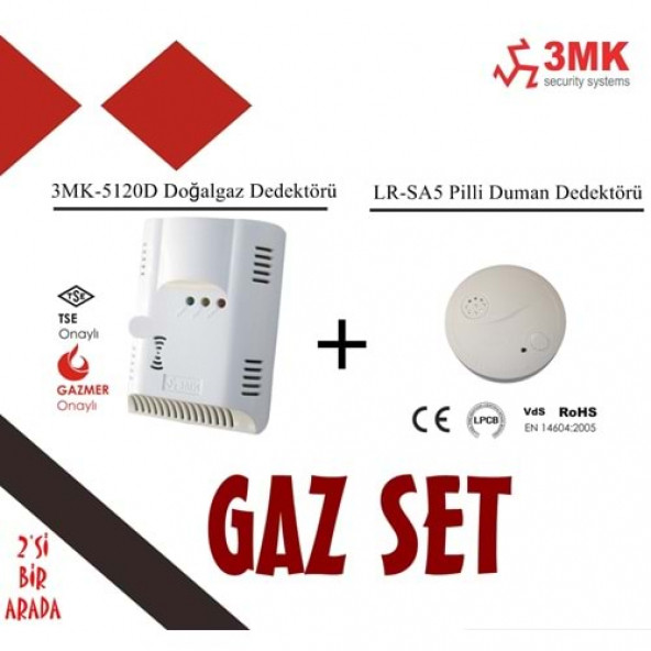 3MK Gaz Set 2 (Doğalgaz + Pilli Duman Dedektörü)