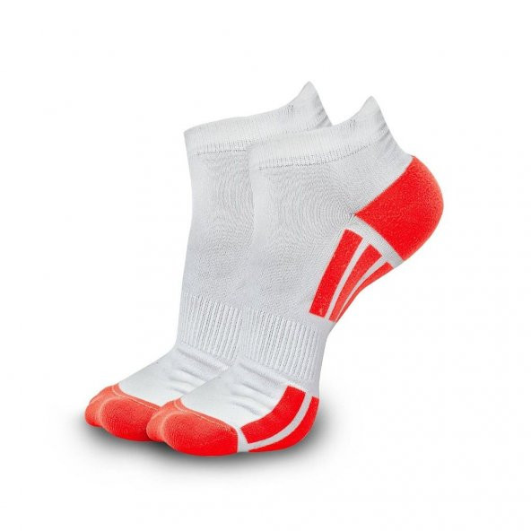 Dry Active Unisex Bay Bayan Beyaz Turuncu Seamless Spor Çorap