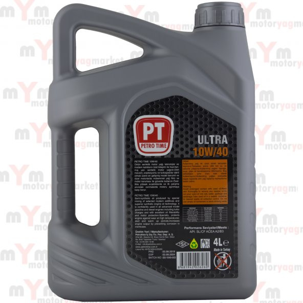 Petro Time 10W-40 4 Litre Motor Yağı +Benzin Yakıt Katkısı 150ml