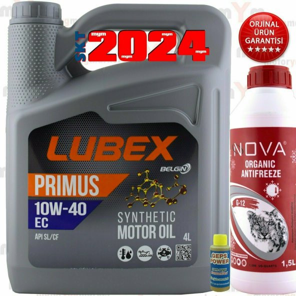 Lubex SL 10W-40 4 Litre Motor Yağı +1.5Lt Organik Antifriz+CamSab