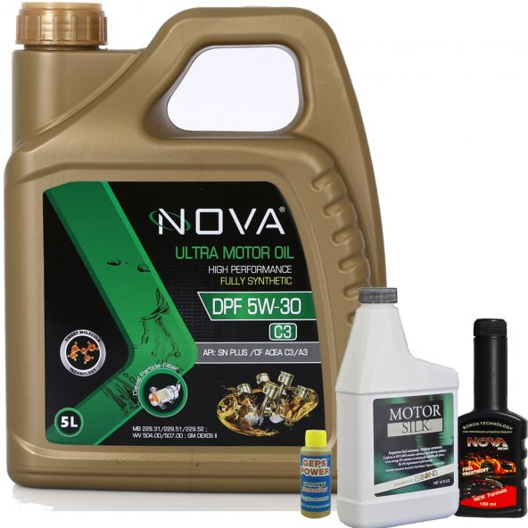 Nova 5W-30 5 Litre CAT Motor Yağı +Motor Silk Katkı Seti