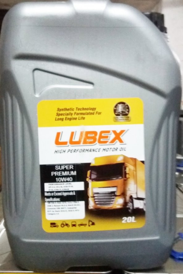 Lubex Super Premium 10W-40 20 Litre Motor Yağı *ACEA E7-08