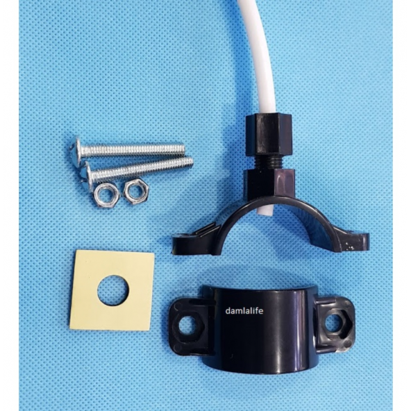 Su Arıtma Cihazı Lavabo Altı Atık Su Gider Kelepçesi siyah - Resim 3