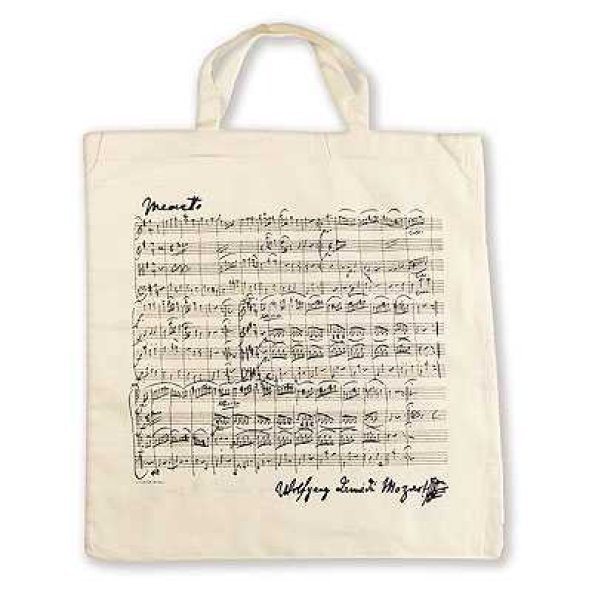 Mozart Notalı Çanta Beyaz