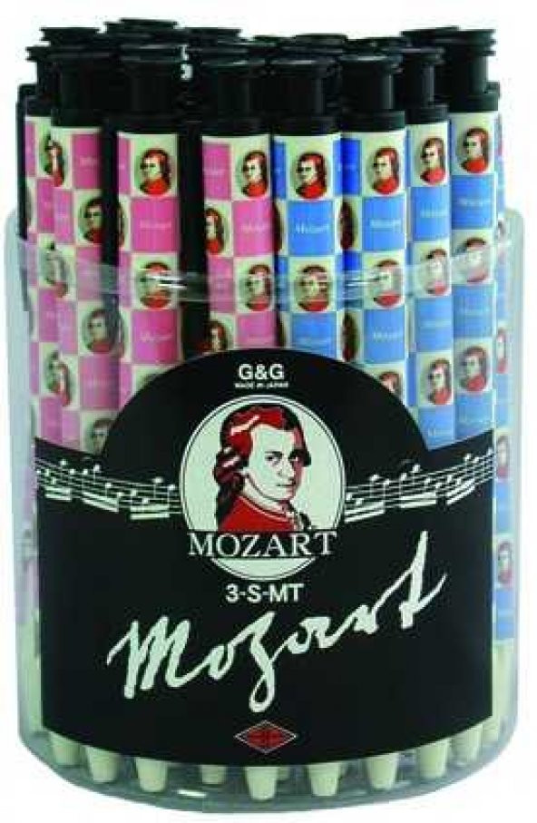 Mozart Portreli Uçlu Kalem - Pembe