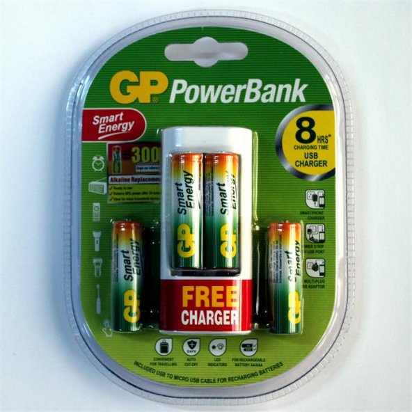 GP Power Bank U211 1000mAH AA Pil  Usb Free Charger Hediye