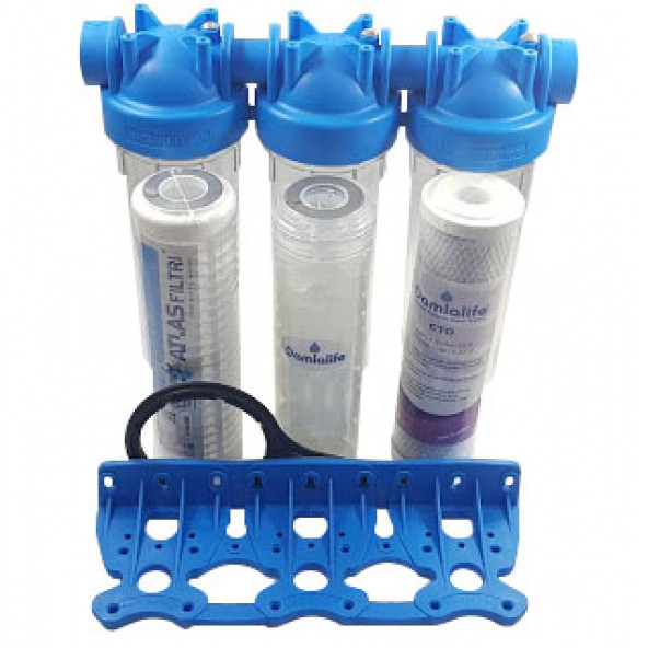 Atlas 10'' Housing 3'Lü Kuyu Suyu Filtre Bina Girişi Daire Girişi - 4
