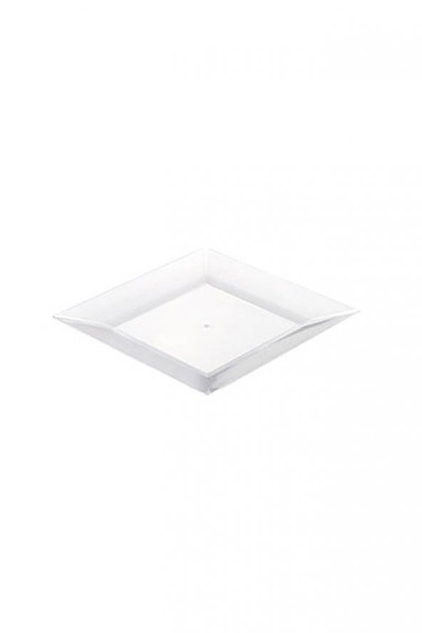 Roll-Up Cam Görünümlü Plastik Tabak Şeffaf 20cm 6lı