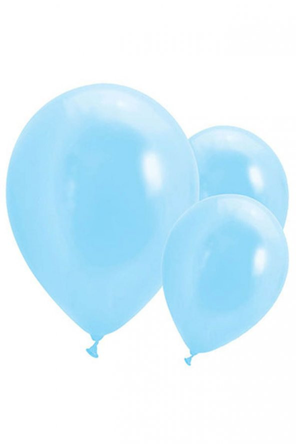 Metalik Açık Mavi Balon 30cm (12 inch) 10lu