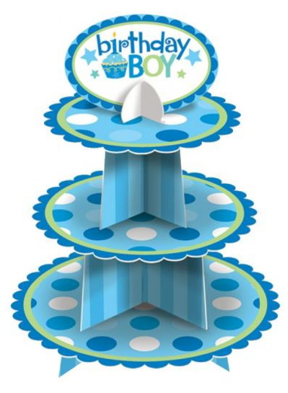 Happy Birthday Boy Cupcake Standı