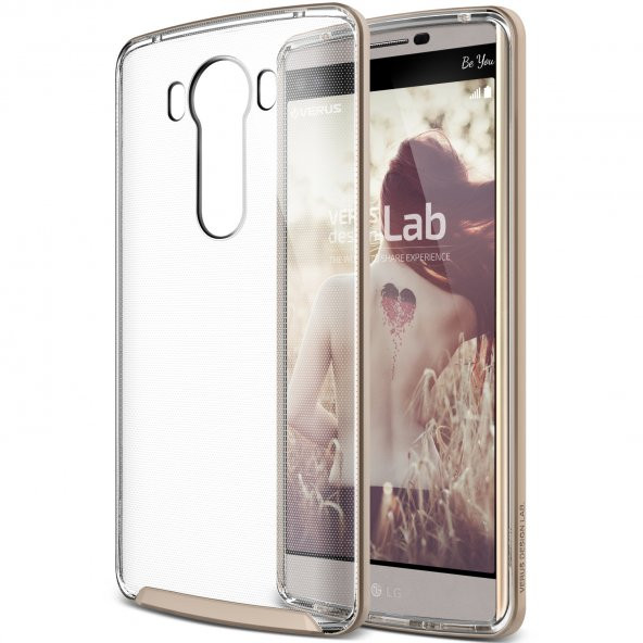 Verus LG V10 Case Crystal Bumper Kılıf Shine Gold