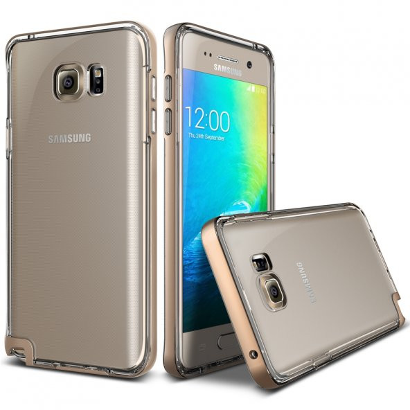 Verus Galaxy Note 5 Crystal Bumper Kılıf Shine Gold