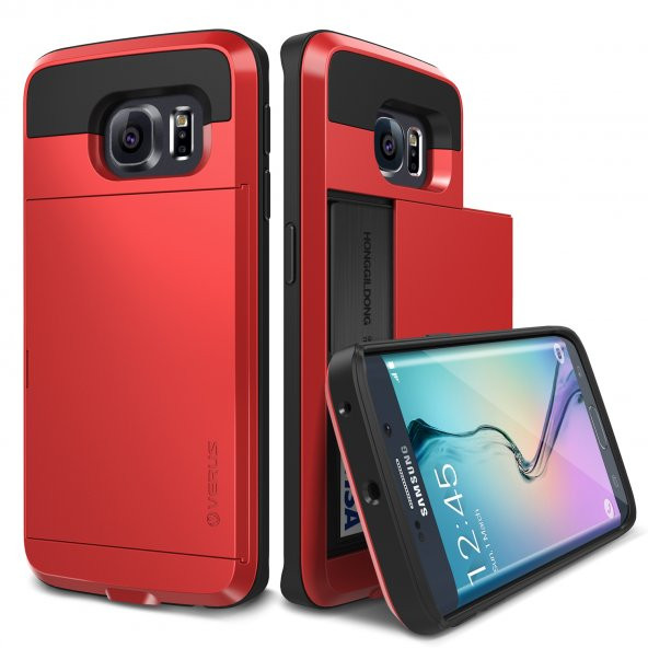 Verus Galaxy S6 Edge Damda Slide Series Kılıf Crimson Red