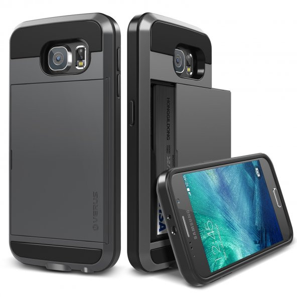 Verus Galaxy S6 Case Damda Slide Kılıf Steel Silver