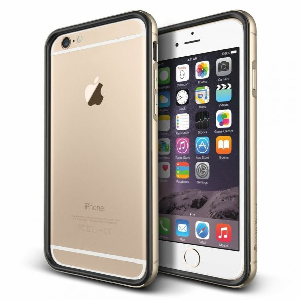 Verus iPhone 6 Plus/6S Plus Iron Bumper Kılıf Black Gold