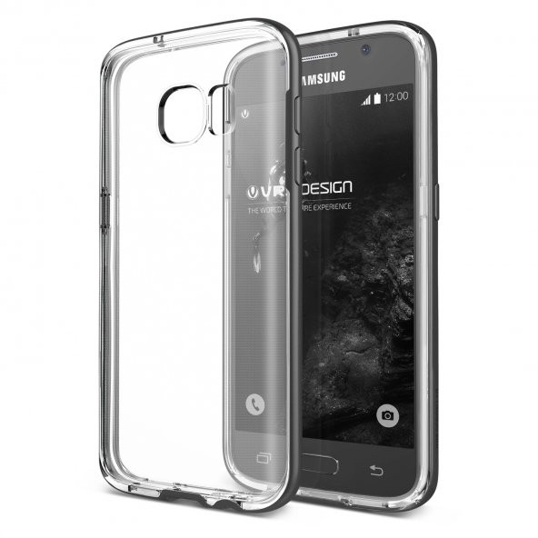 Verus Samsung Galaxy S7 Edge Crystal Bumper Kılıf Steel Silver