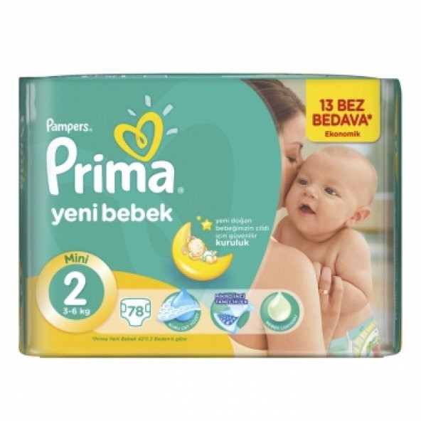 Prima Yeni Bebek 2 Beden Mini Mega Paket 78 Adet
