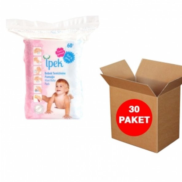 İpek Bebek Temizleme Pamuğu 60 Adet x 30 Paket