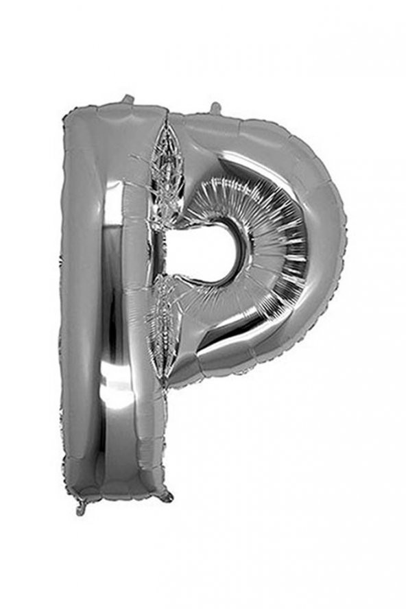 P Harf Gümüş Folyo Balon 90cm (40 inch) 1 Adet