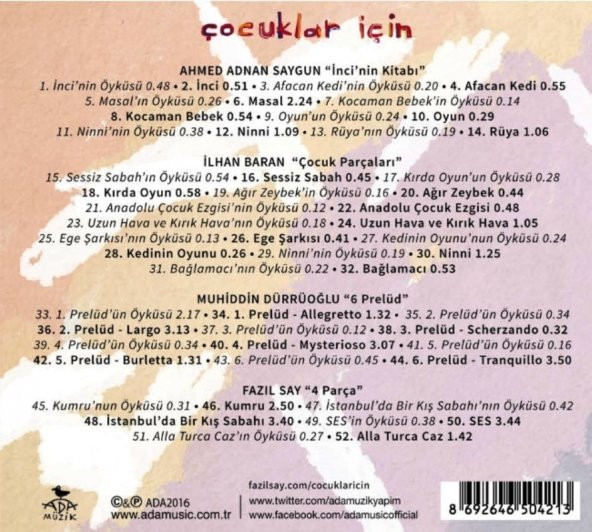 FAZIL SAY - ÇOCUKLAR İÇİN (CD) - 2