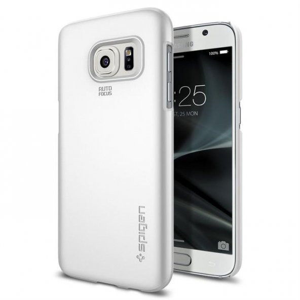 Galaxy S7 Kılıf, Spigen Thin Fit Ultra İnce Shimmery White