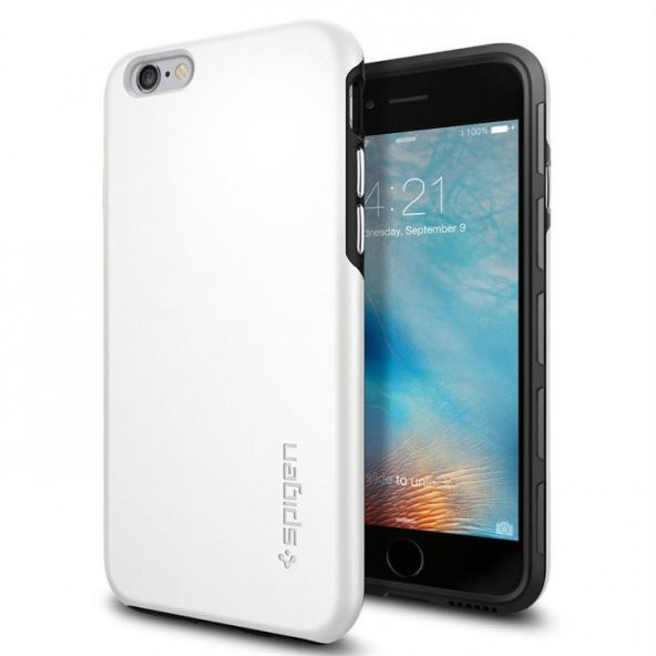 iPhone 6/6s Kılıf, Spigen Thin Fit Hybrid White